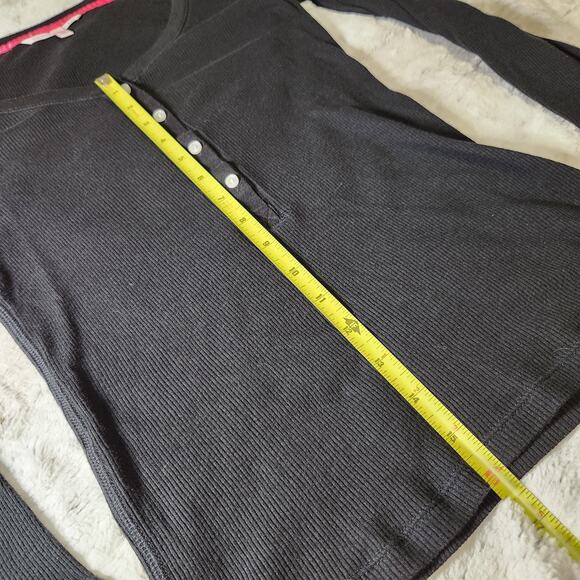 Victoria's Secret Black Soft and Stretchy Henley Long Sleeve Sleep Shirt - S - Picture 7 of 8